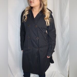 Max Studio Black Trench Coat Special Edition- size medium